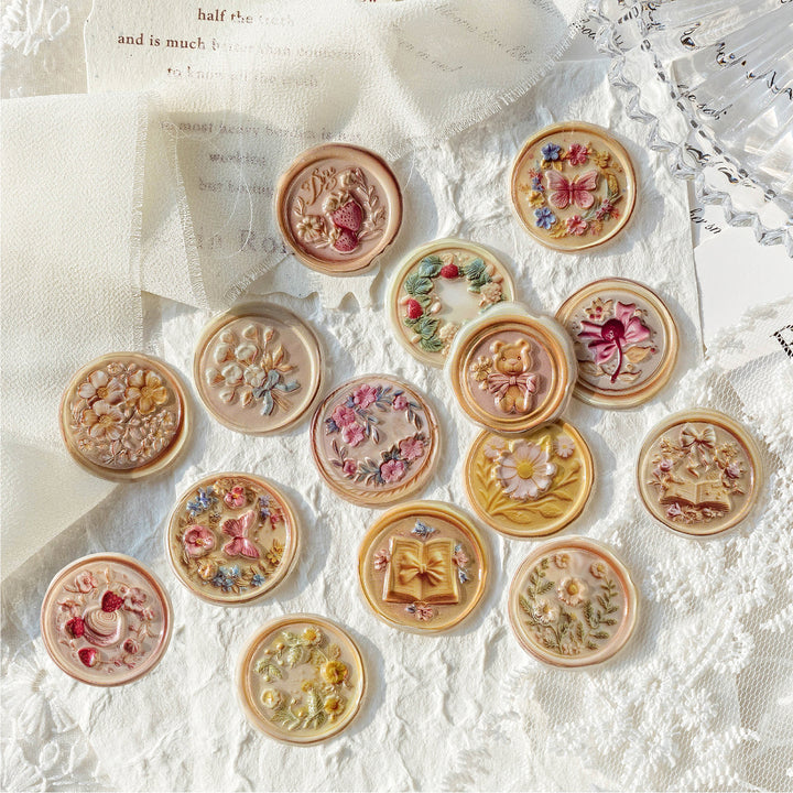 Time box series Drip Glue Flower Stickers Vintage Design