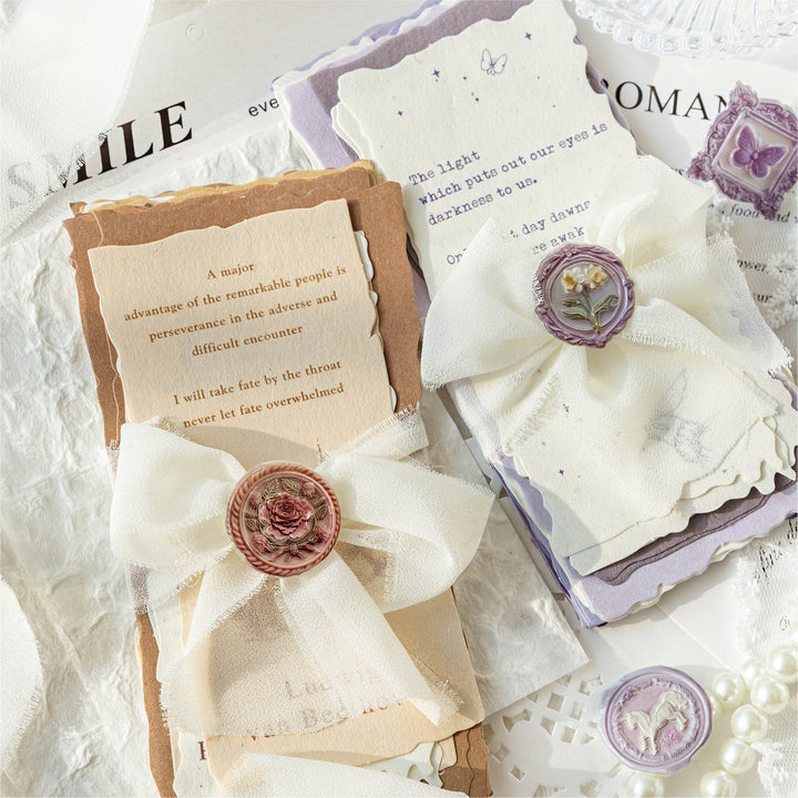 Time box series Floral PVC Stickers with Wax Seal Effect