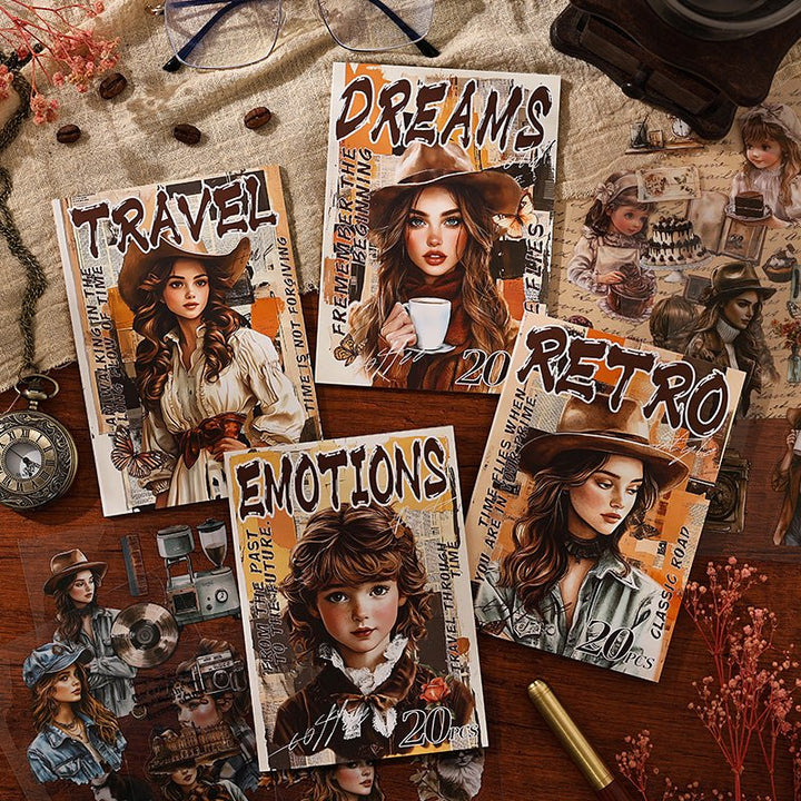 Tracing Back Time Retro PET Stickers Perfect for Customizing