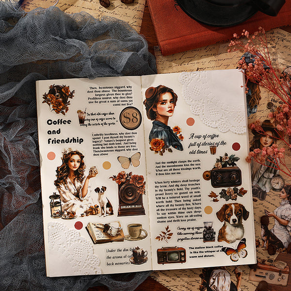 Tracing Back Time Retro Stickers Beautiful Vintage Characters