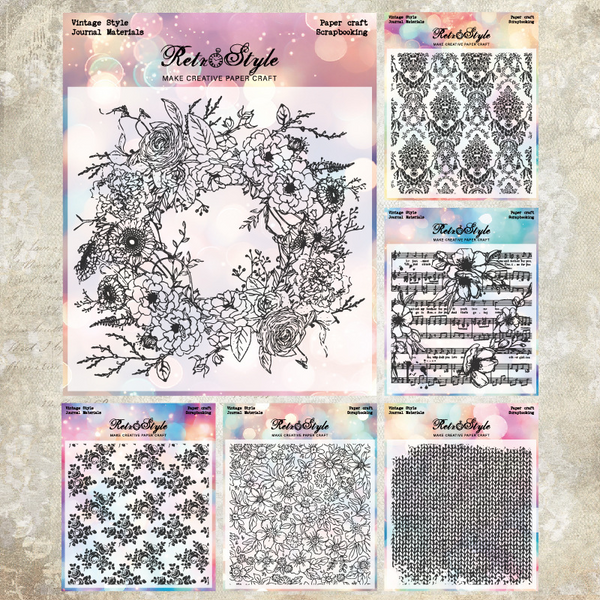 Transparent Stamp Rosewood Pattern Series art journaling decor