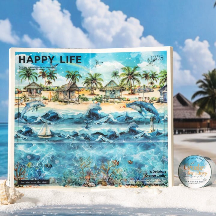 Travel PET Tape Diary of a Tour Ocean Style coastal story sticker