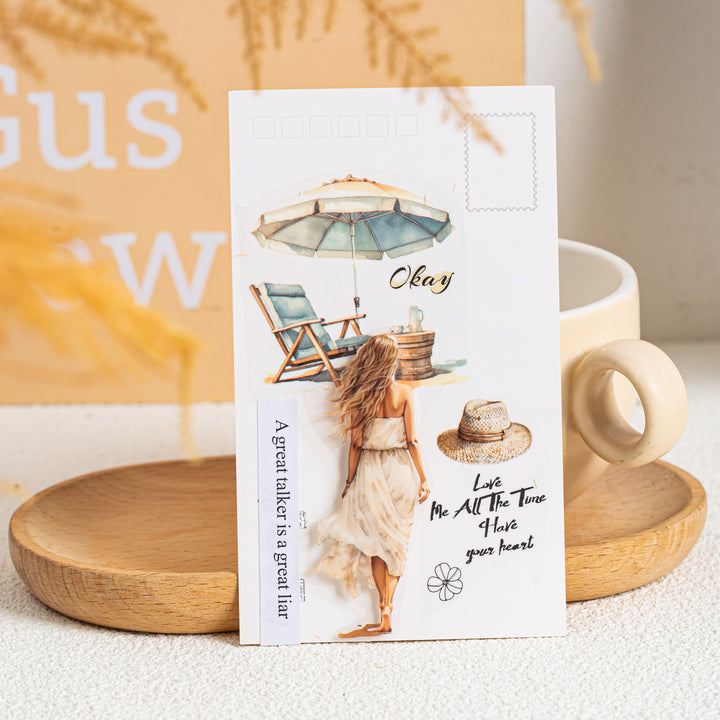 Trendy Travel Journal PET Tape with Ocean Scenery