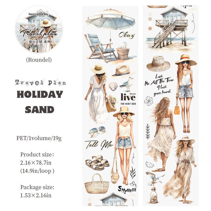 Travel Plan Series PET Tape Perfect for Scrapbooking and Journals