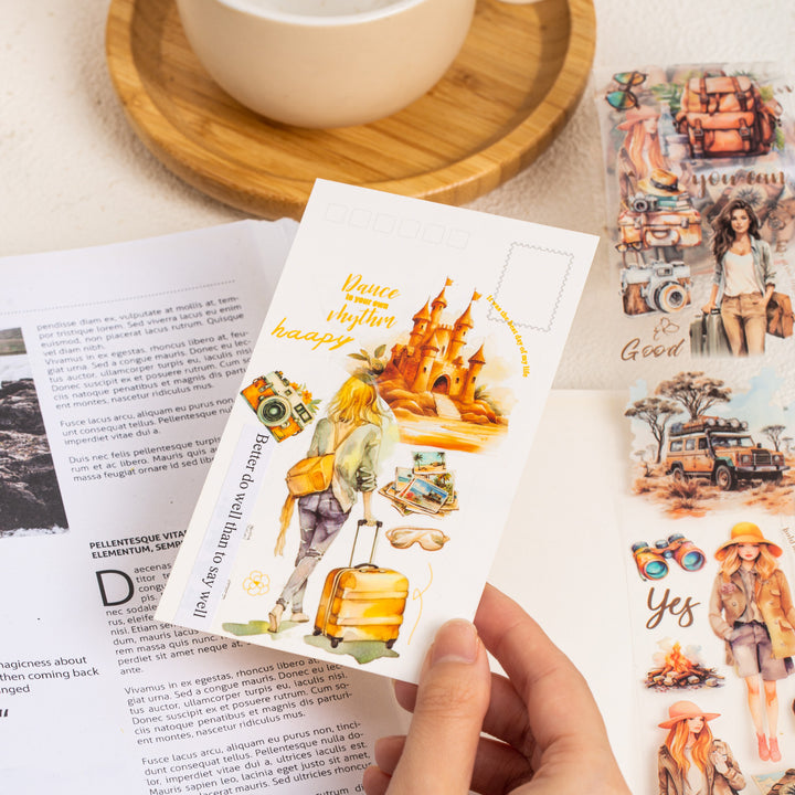 Travel Plan Series PET Tape for Postcard and Journal Collage