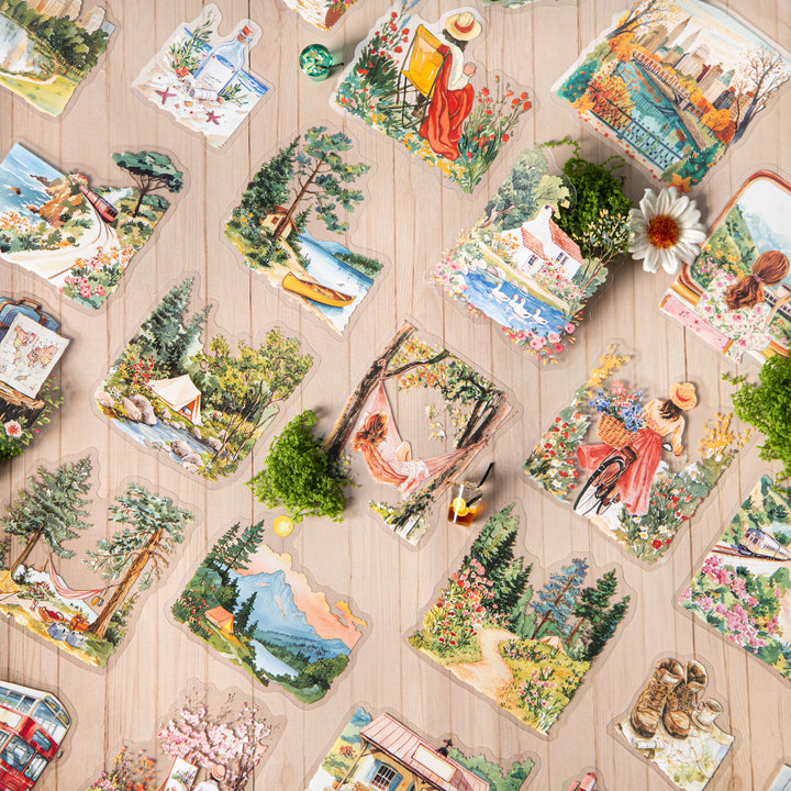 Travel Stickers Holiday Lifestyle PET scenery pack