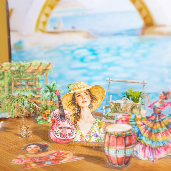 Travel Stickers Holiday Style PET Creative Collage