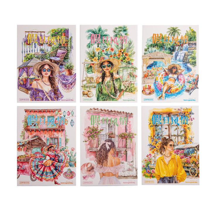 Travel Stickers Holiday Style PET Natural Scenery