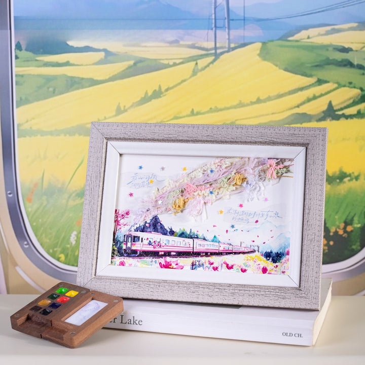 Travel Washi Tape The Train on the Road background art