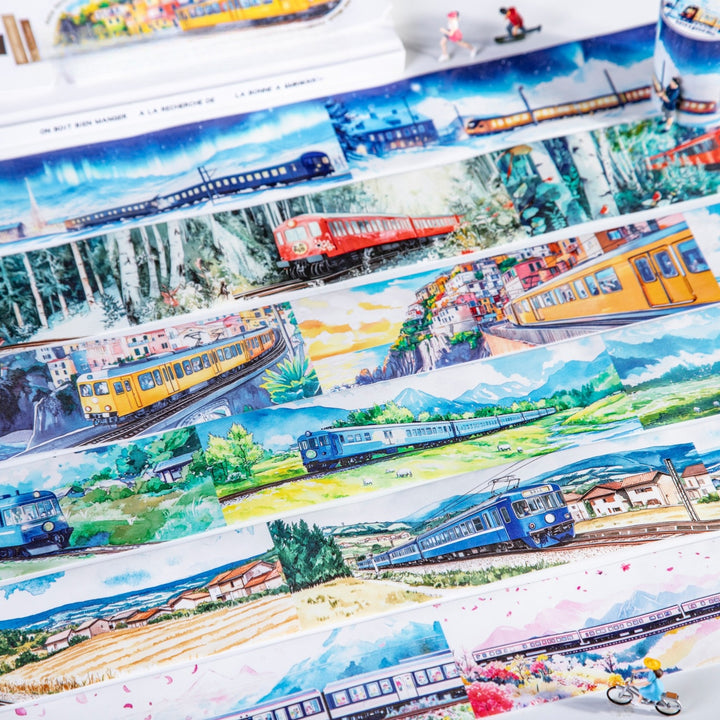 Travel Washi Tape The Train on the Road for journal