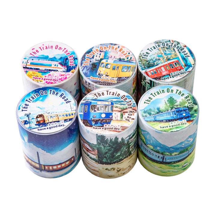 Travel Washi Tape The Train on the Road retro landscape