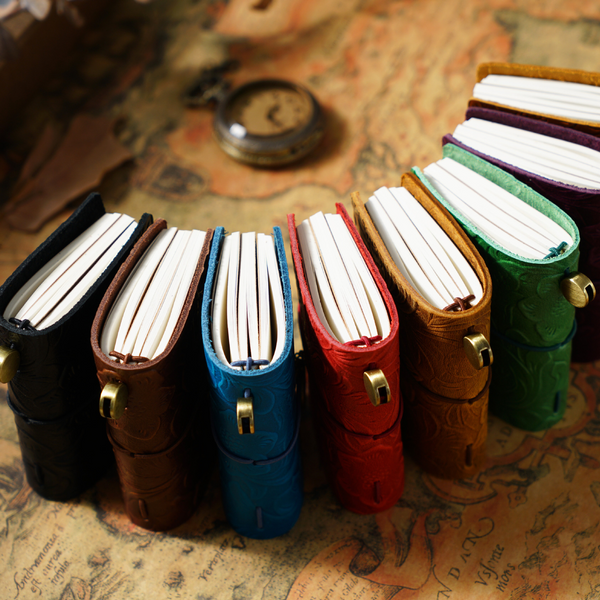 Traveler's Mini Journal Premium Cowhide Leather Pocket Notebook