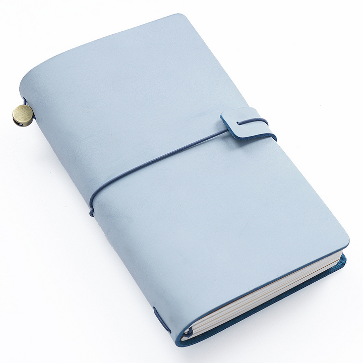 Traveler's Notebook Series Fog Wax Leather Journal Sky Blue Standard Sizec