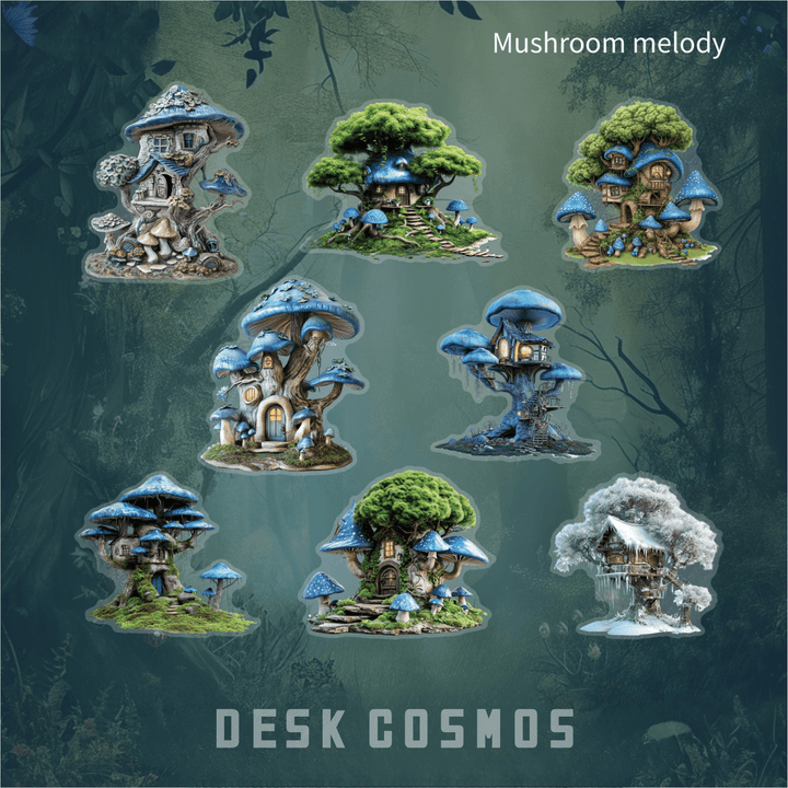Treehouse Series Mushroom Melody PET Stickers Mystical Forest Mood