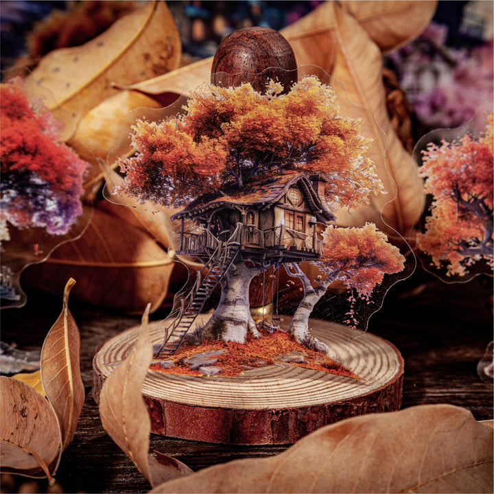 Treehouse Series PET Stickers DIY Collage Art for Journals