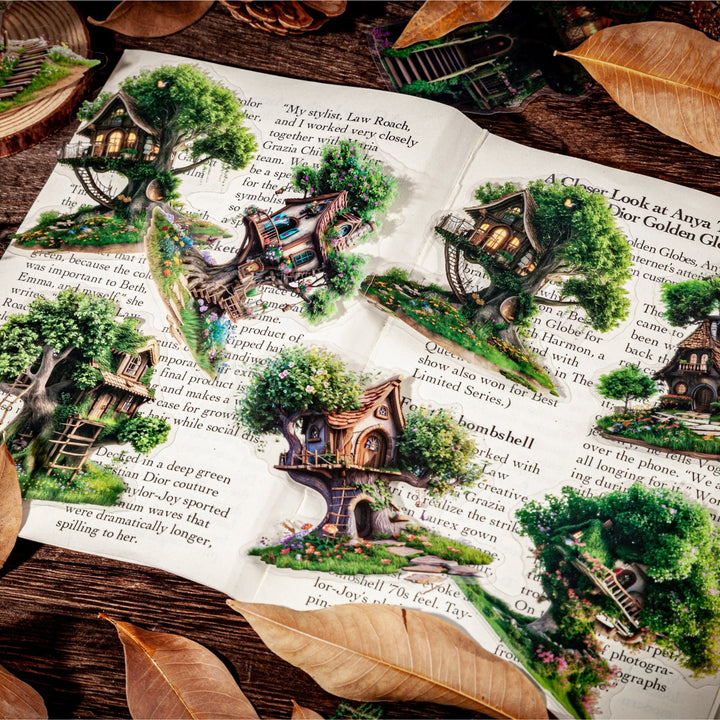 Treehouse Series PET Stickers Magical Nature DIY Journal