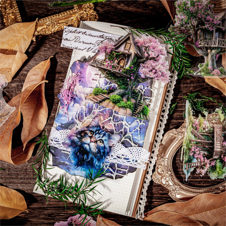 Treehouse Series PET Stickers Vintage Aesthetic Scrapbook