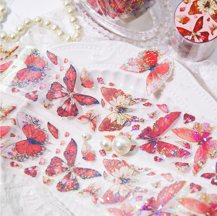 Twilight Garden Series Elegant Butterflies PET Tape for Scrapbook Lovers