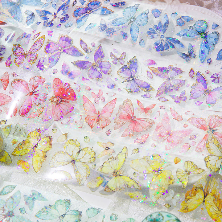 Twilight Garden Series Elegant PET Tape Butterflies Vintage Theme for Handcrafts