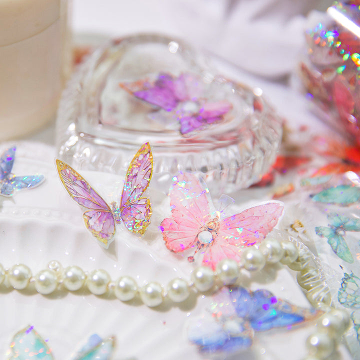 Twilight Garden Series Shimmering Butterflies PET Tape for Paper Crafts