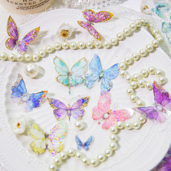 Twilight Garden Series Transparent Butterflies PET Tape for Phone Case Decoration