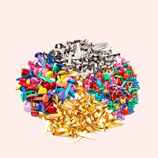 Two-pronged Pins Colorful Embellishments for Personalized Scrapbook Pages