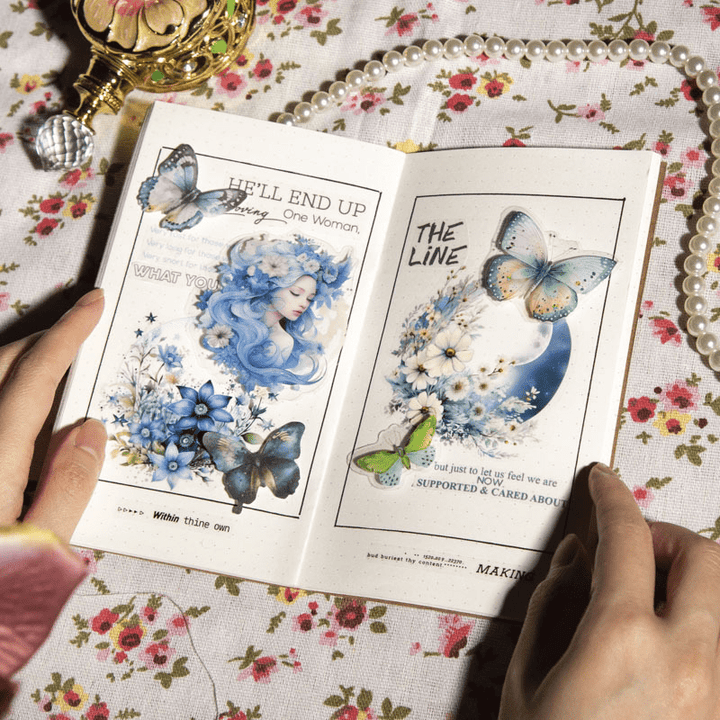 Under the Moon Garden PET Stickers Celestial Magic and Floral Themes