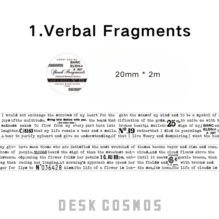 Verbal Fragments Washi Tape Vintage Collage Journal Stickers