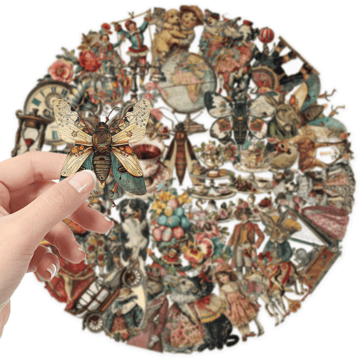 Victorian Stickers Retro Magic Characters Art Mood  