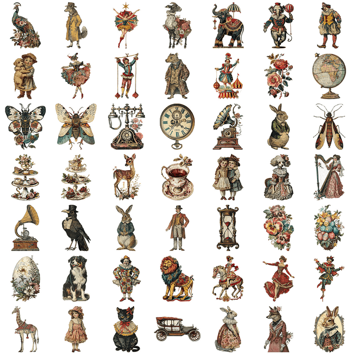 Victorian Stickers Retro Magic Characters Daily Decoration