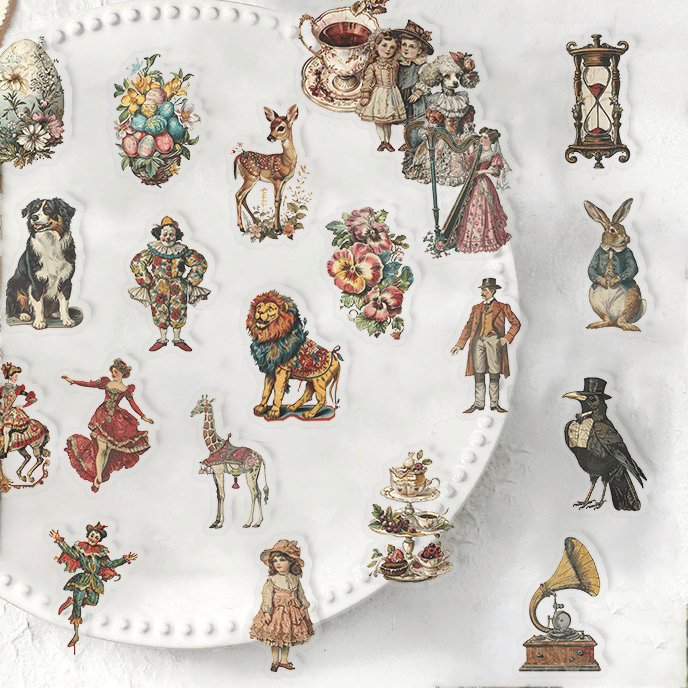 Victorian Stickers Retro Magic Characters Journal Essentials