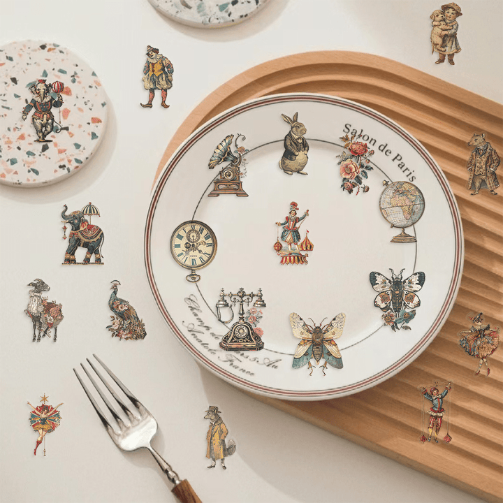 Victorian Stickers Retro Magic Characters Magical Elements