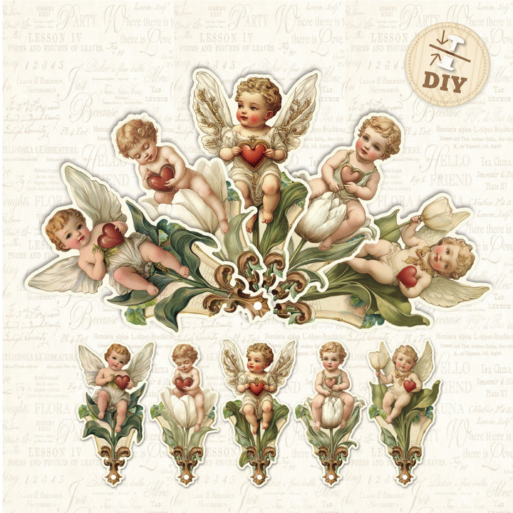 Vidor Series Fan Bookmarks Romantic Vintage Texture