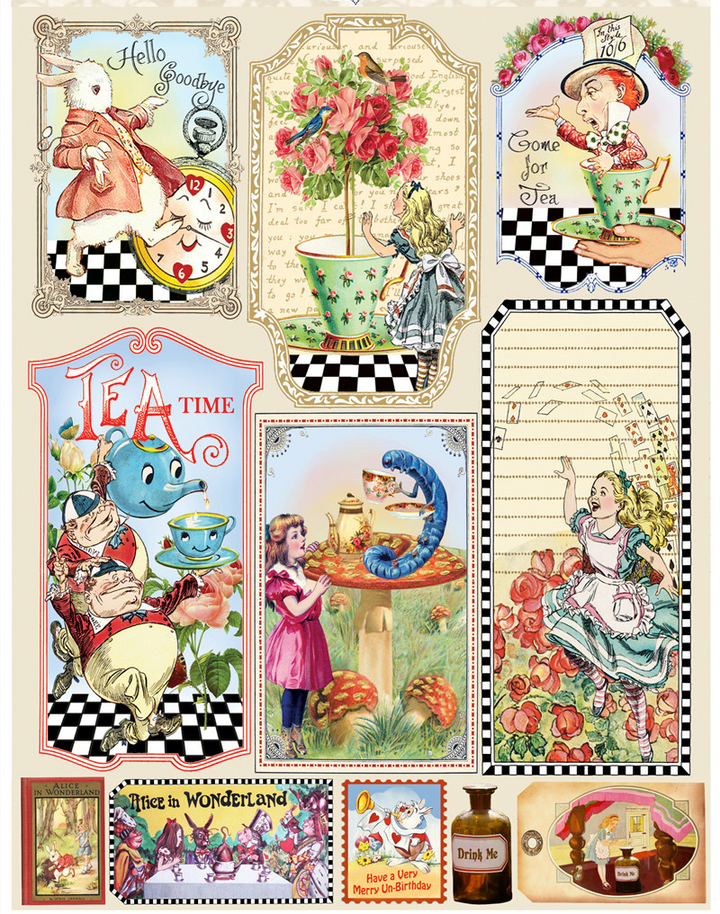 Vintage Alice Retro PVC Stickers Beautiful Characters