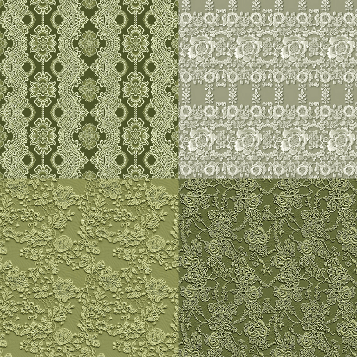 Vintage Background Paper Green Lace Craft Pack