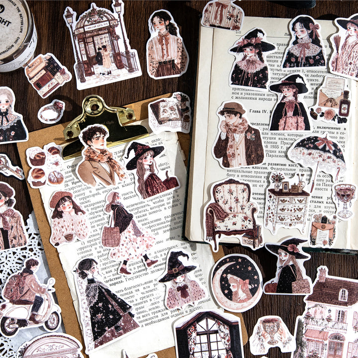 Vintage Character Illustration Sticker for Planner