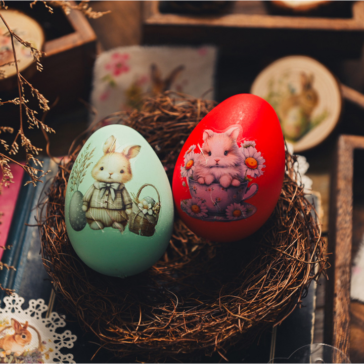  Vintage Easter Bunny Transfer Stickers are perfect for Scrapbook projects
