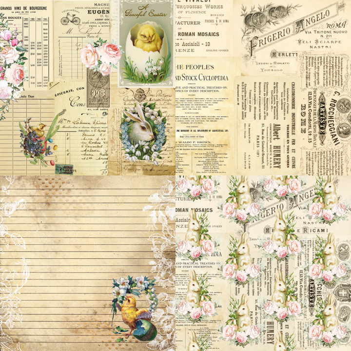 Vintage Easter Paper Baskets And Baby Chicks