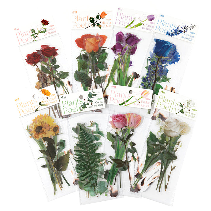 Vintage Floral Romance Stickers for Plant Themed Journal Crafting