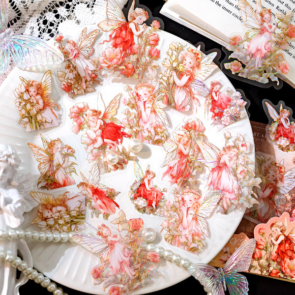 Vintage Flower Fairy 3D Foil Stickers for Journaling and DIY Collage Main Image