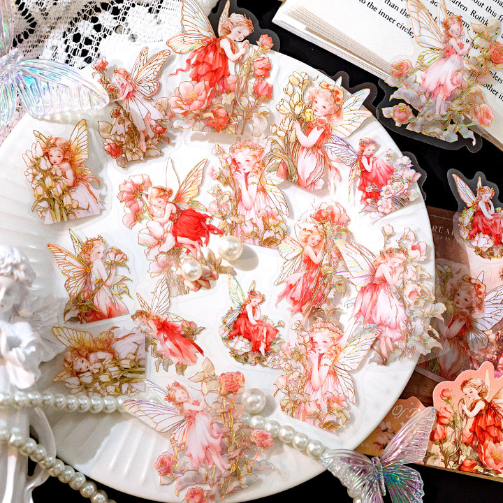 Vintage Flower Fairy 3D Foil Stickers for Journaling and DIY Collage Main Image