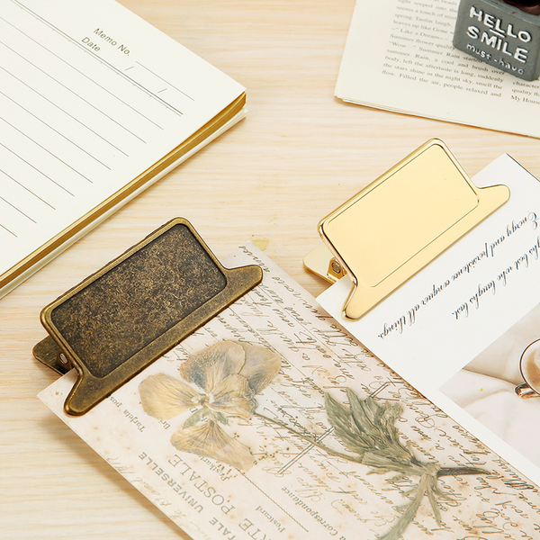 Vintage Gold Binder Clip Retro Office Thickened Design