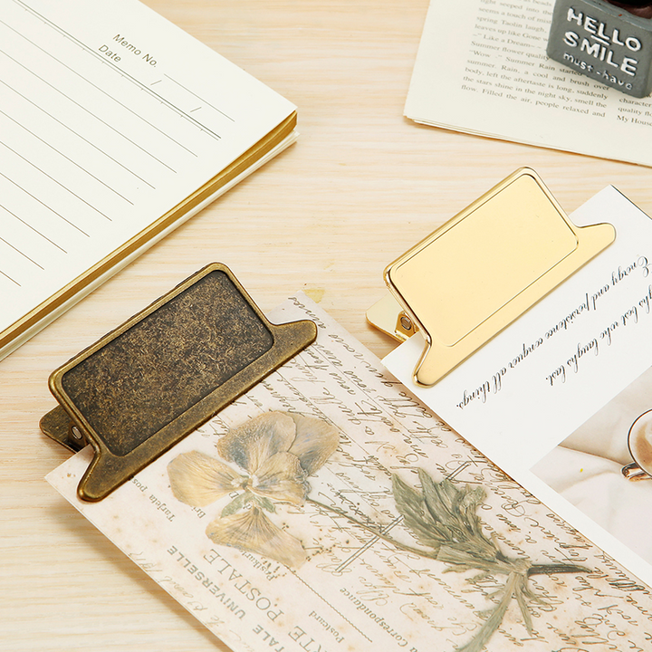 Vintage Gold Binder Clip Retro Office Thickened Design
