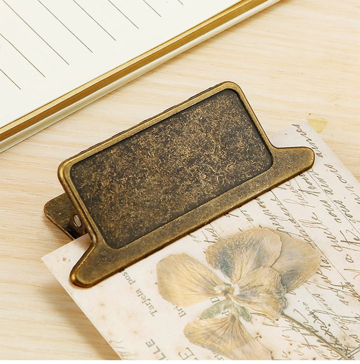 Vintage Gold Binder Clip Smooth Gold Finish Classic Look