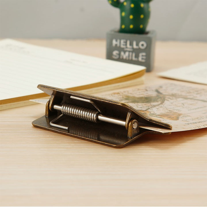 Vintage Gold Binder Clip Strong Grip Holds 200 Pages