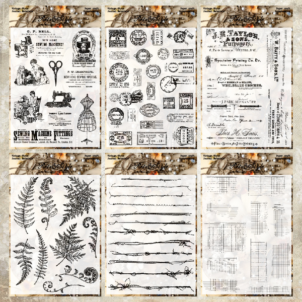 Vintage Life Background Stamps for Art Projects