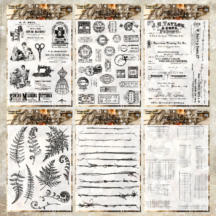 Vintage Life Background Stamps for Art Projects