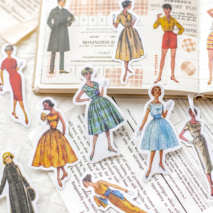 Vintage Retro Washi Stickers for DIY Journal Decor