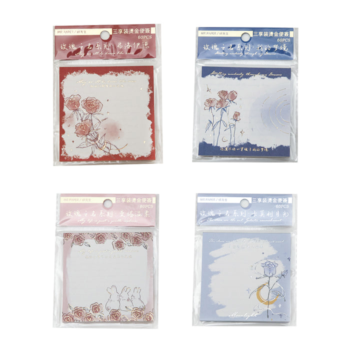 Vintage Rose Memo Pads White background