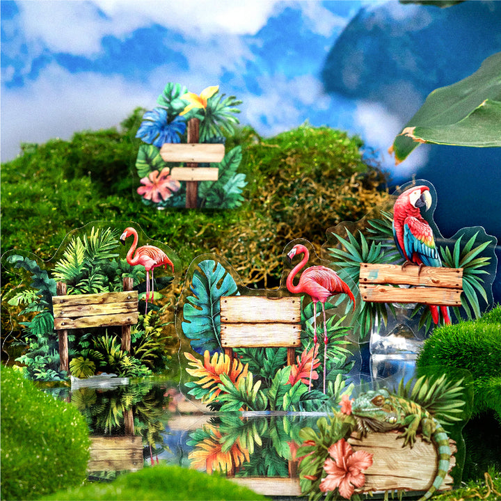 Vintage Signpost Scenery PET Journal Stickers Decorative Elements